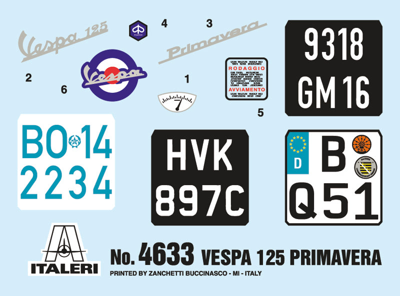 Vespa 125 Primavera Kit 1/9 ITALERI 4633