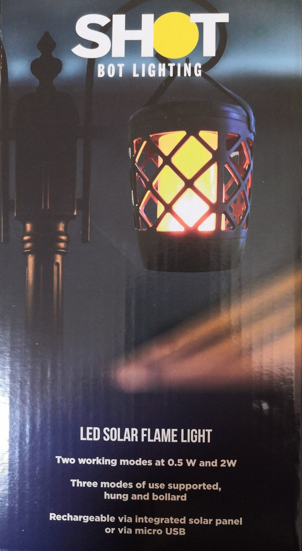 Torcia a led effetto fiamma da esterno a batteria impermeabile