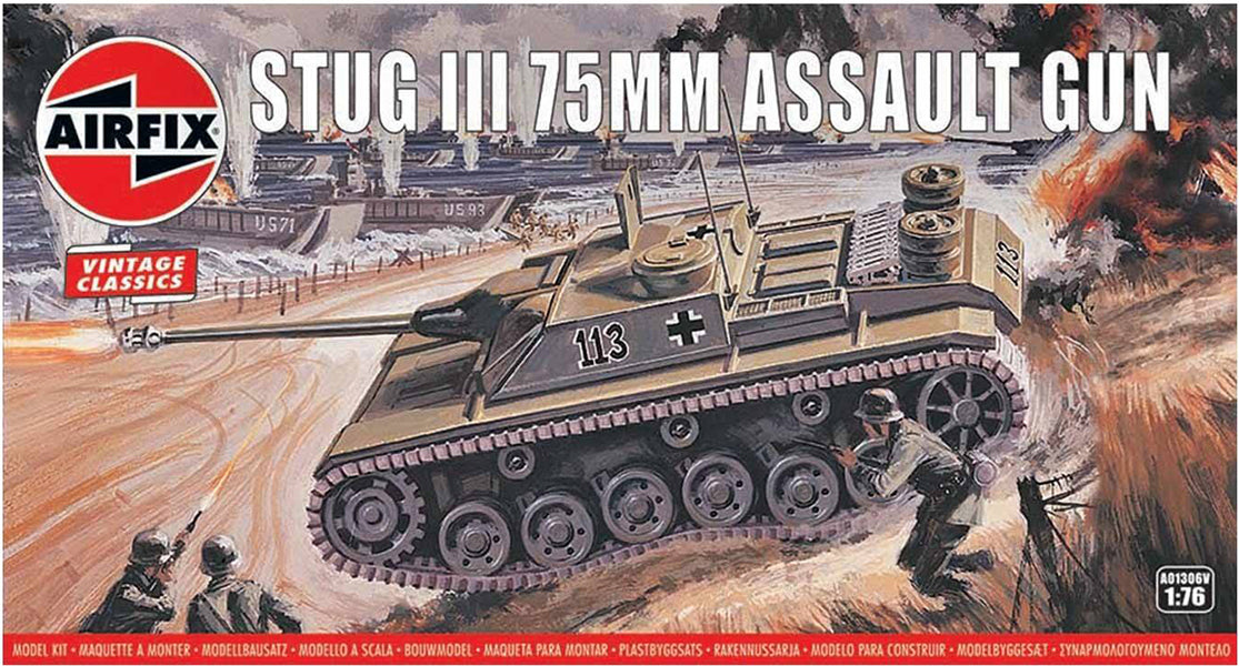 VINTAGE CLASSIC: Stug III 75mm Assault Gun 1/76 Kit AIRFIX