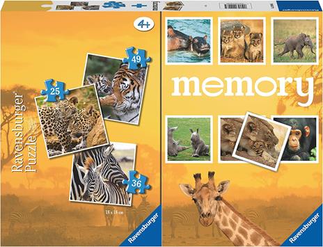 Ravensburger Savana Memory 48 Carte + 3 Puzzle